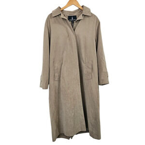 LONDON FOG Suede Coat with Hood Tan Size 12 Petite